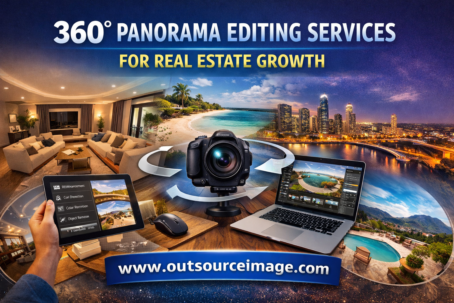 360 panorama editing for real estate listings